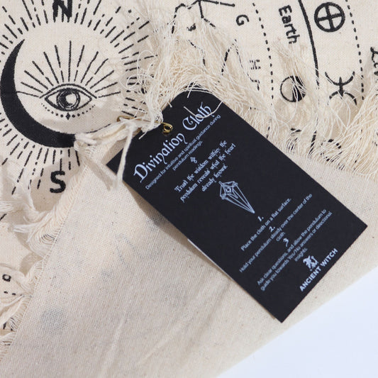 All Seeing Eye Pendulum Divination Cloth - Natural & Black