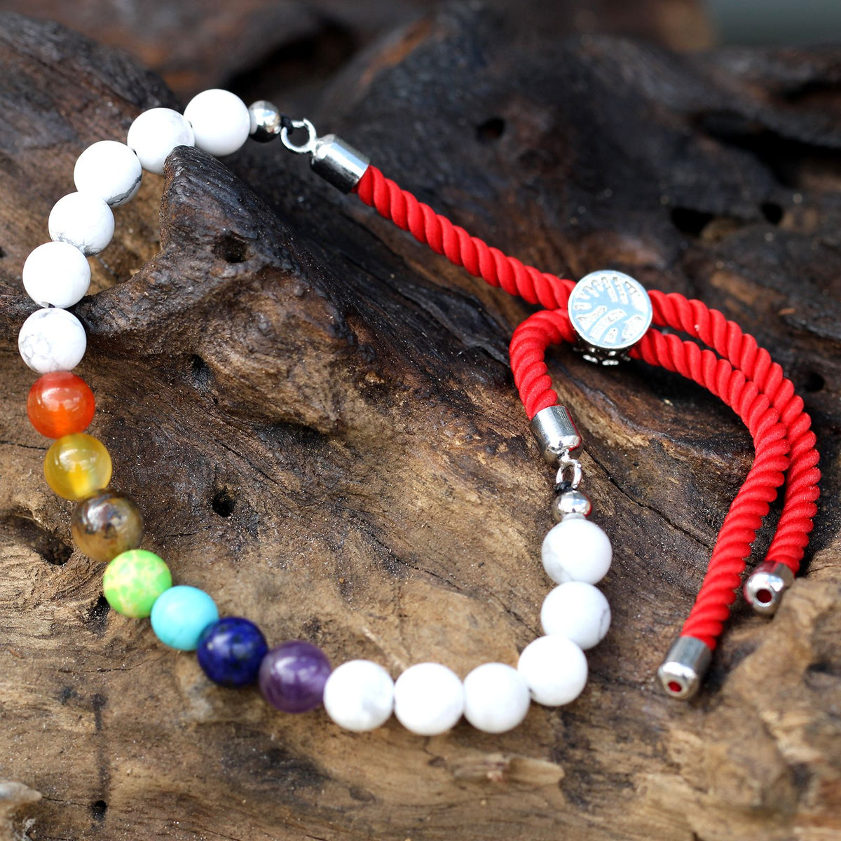 Royal Red String Bracelet - White Howlite Chakra