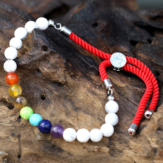 Royal Red String Bracelet - White Howlite Chakra