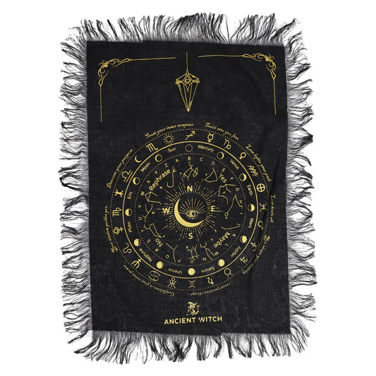 All Seeing Eye Pendulum Divination Cloth - Black & Gold