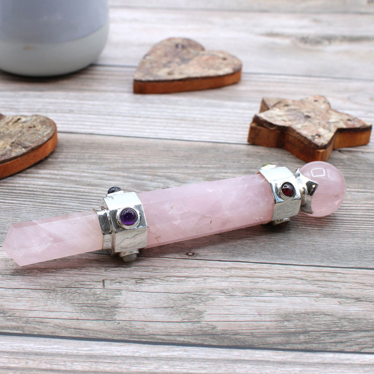 Hexagonal Crystal Healing Wand - Rose Quartz