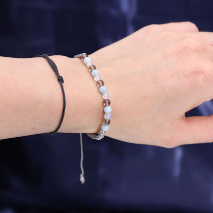 Zodiac Candle & Gemstone Bracelet - Cancer