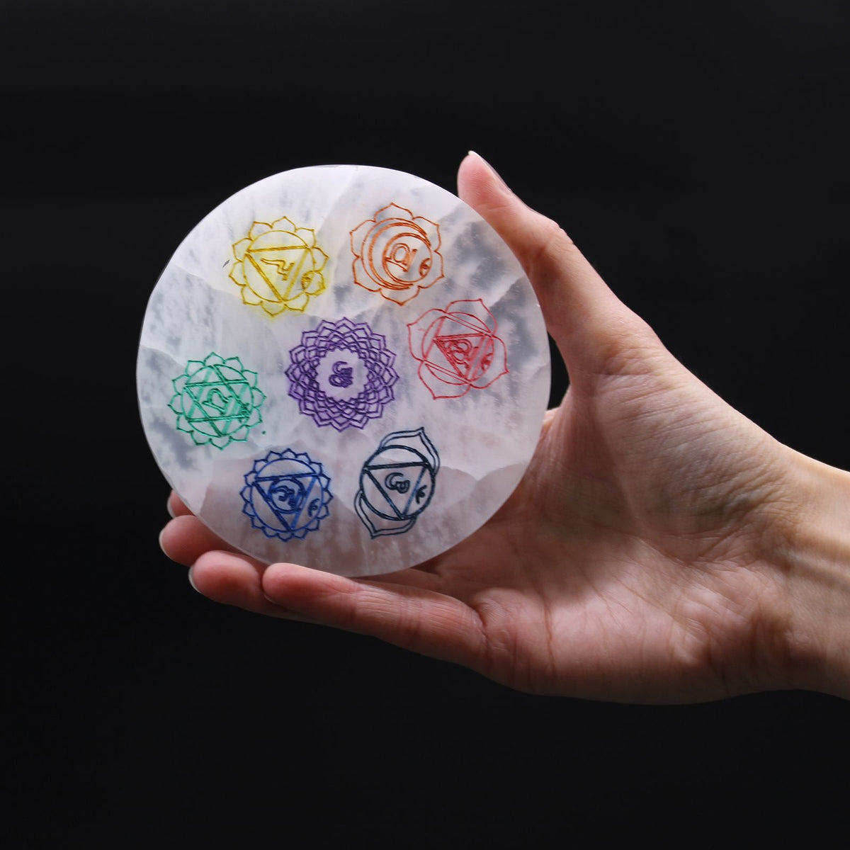 Medium Charging Plate - Chakra Design - Colour