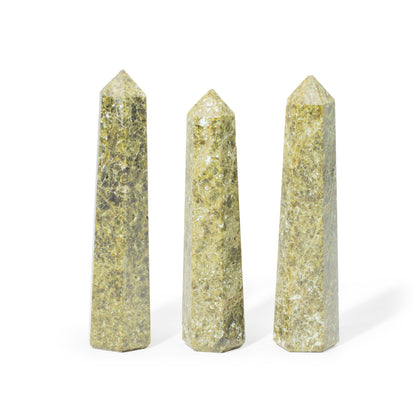 Gemstone Six Face Obelisk Point  - Epidote