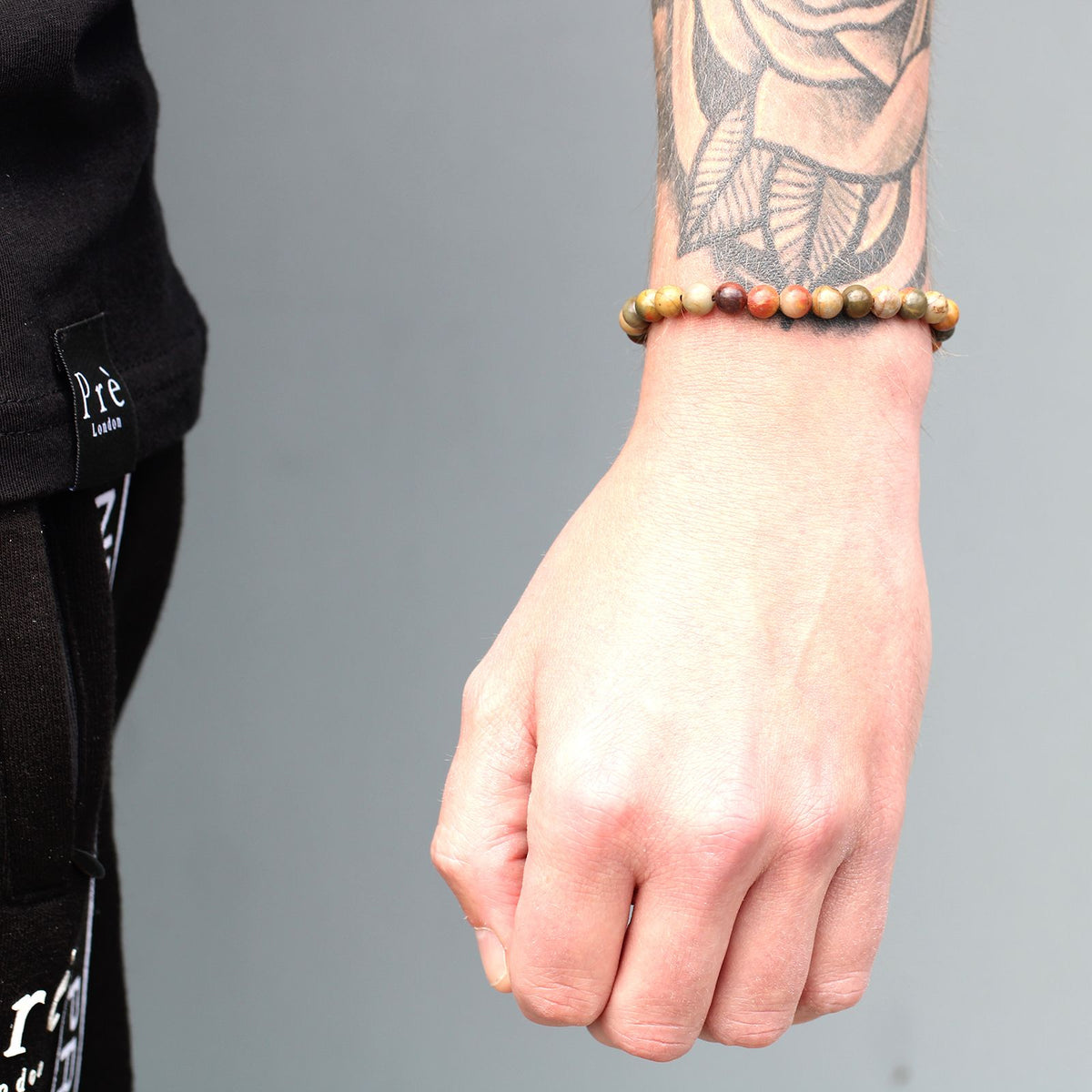 Black String Bracelet - Tiger Eye