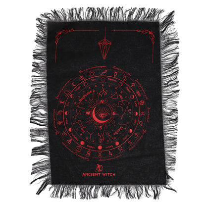 All Seeing Eye Pendulum Divination Cloth - Black & Blood Red