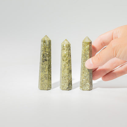 Gemstone Six Face Obelisk Point  - Epidote
