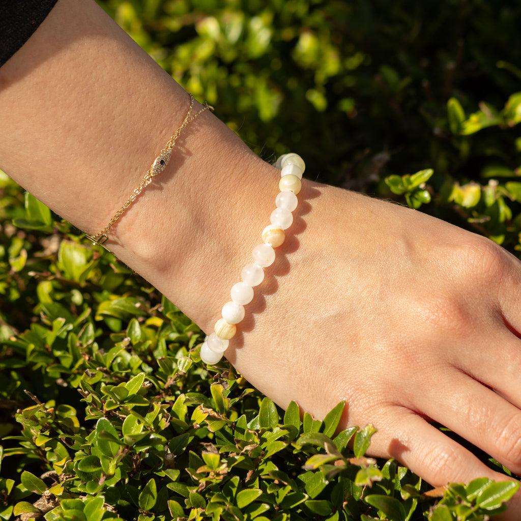 Petite Power Bracelet - Moon Jade