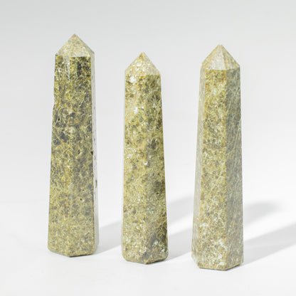 Gemstone Six Face Obelisk Point  - Epidote