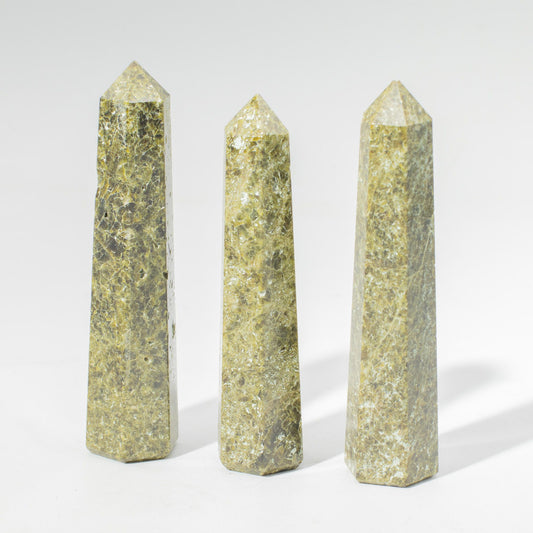 Gemstone Six Face Obelisk Point  - Epidote