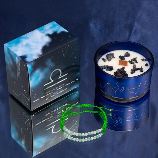 Zodiac Candle & Gemstone Bracelet - Libra