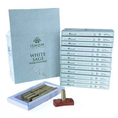Natural Incense Smudge Bricks and Burner - White Sage