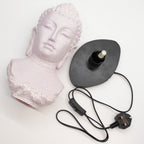Buddha Bust Lamp Cherry Crackle - Oval stand