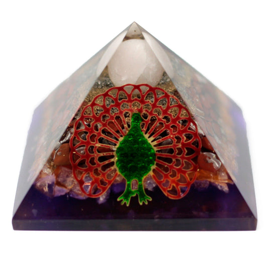 Large Orgonite Pyramid - Peacock