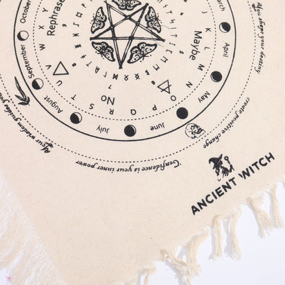 Mystic Moth Pendulum Divination Cloth - Natural & Black