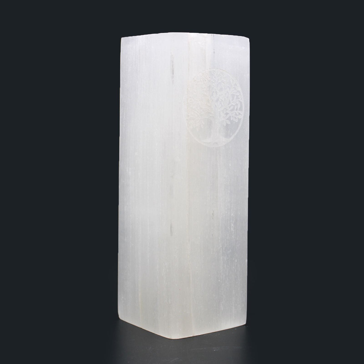 Selenite Block Lamp - Tree of Life