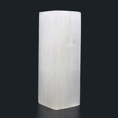 Selenite Block Lamp - Tree of Life