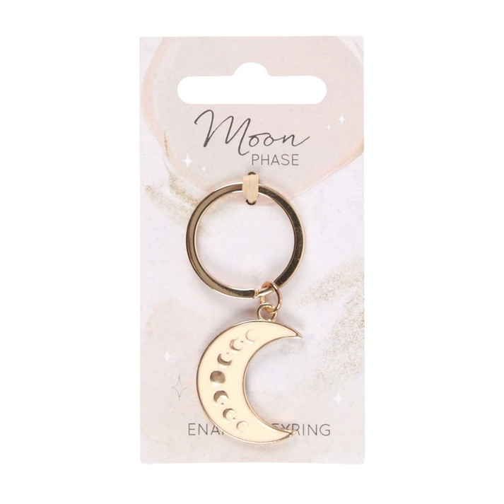 Moon Phase Crescent Enamel Keyring