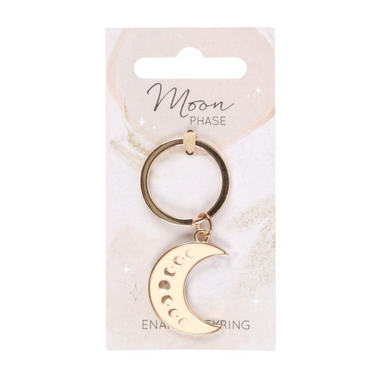 Moon Phase Crescent Enamel Keyring