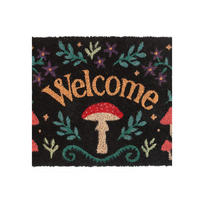Black Mushroom Welcome Doormat