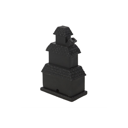 Black Haunted House Incense Cone Holder