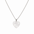 Gemstone Heart Necklace - Clear Quartz