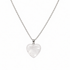 Gemstone Heart Necklace - Clear Quartz
