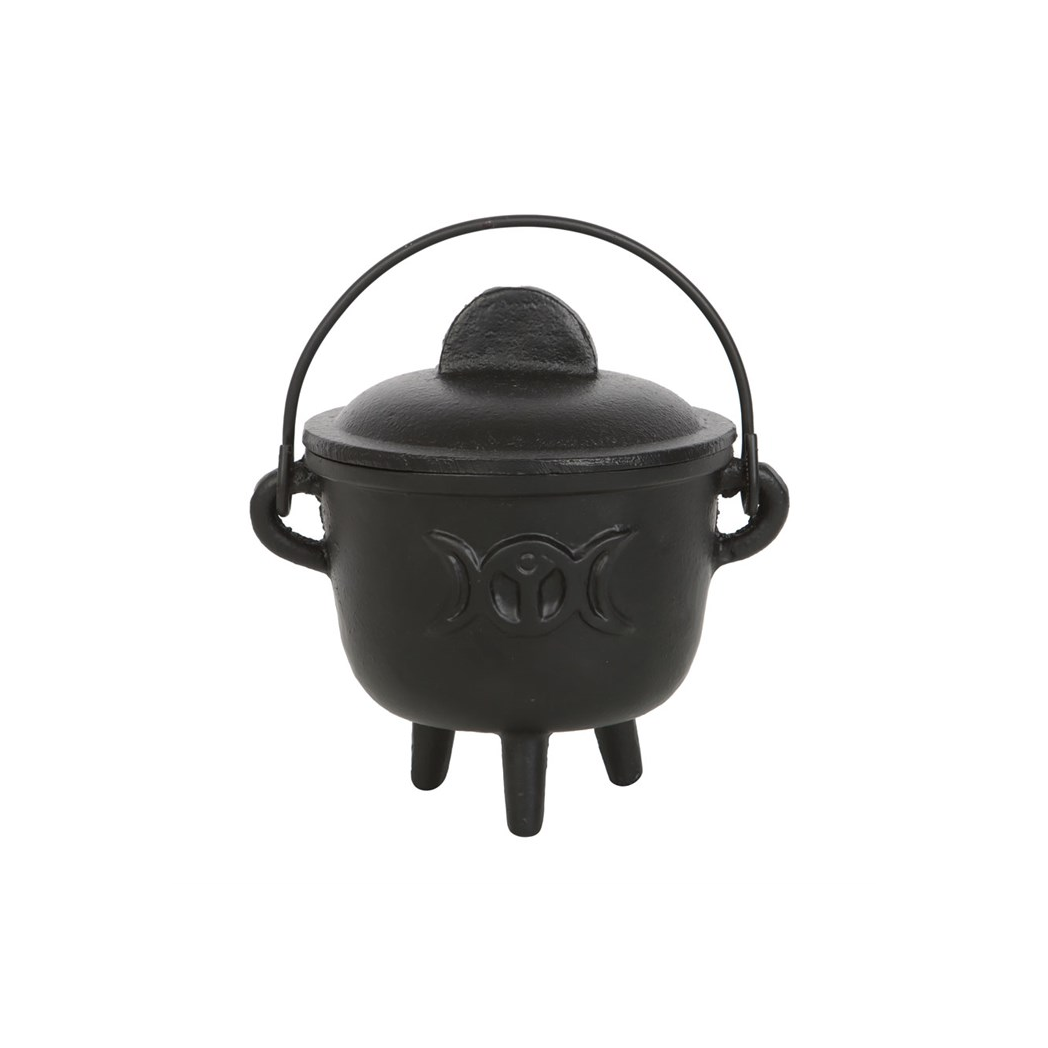 11cm Cast Iron Cauldron with Triple Moon