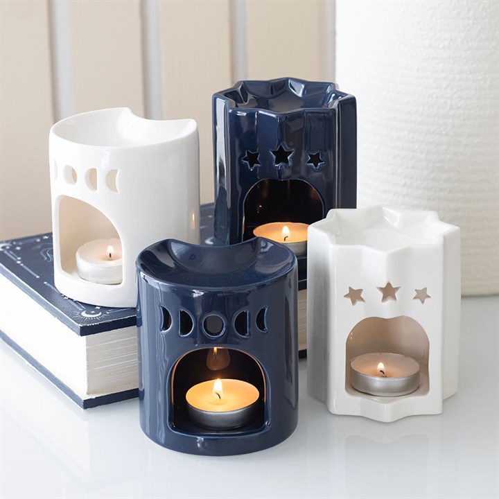Blue Crescent Moon Oil Burner
