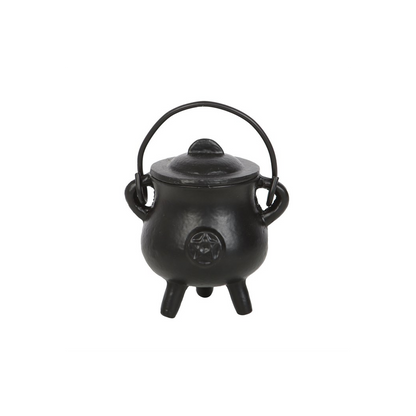 7.5cm Smooth Cast Iron Cauldron with Pentagram