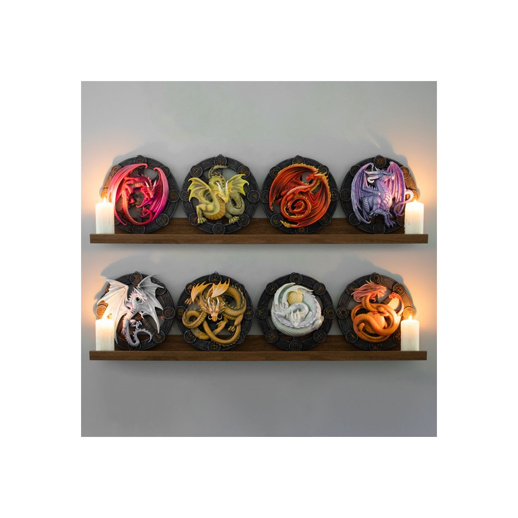 Mabon Dragon Resin Wall Plaque by Anne Stokes