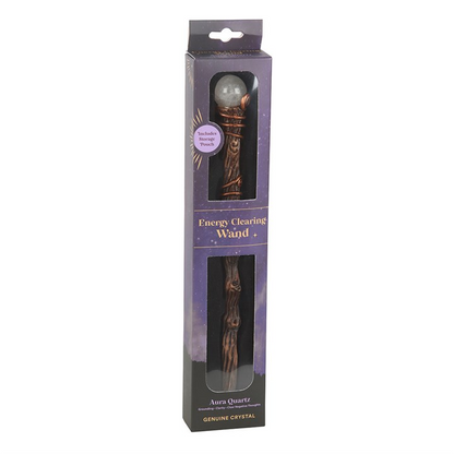 Energy clearing wand in packaging on a white background