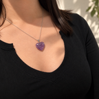 Gemstone Heart Necklace - Red Jasper
