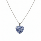 Gemstone Heart Necklace - Sodalite